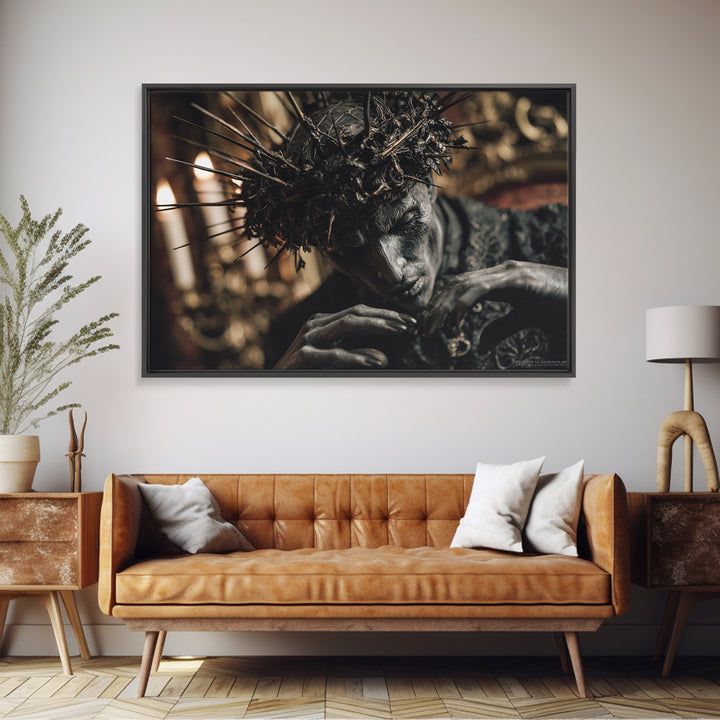 The Thorn-Crowned King, Landscape Wall Art, Spooky Home Decor, Canvas Print, Halloween Wall Decor, Gothic Home Decor, Dark Fantasy Art