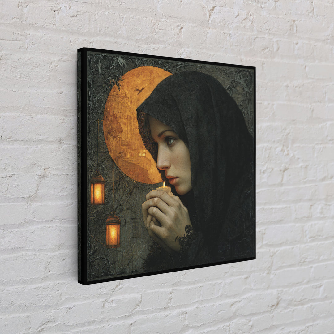 The Ash-Covered Oracle, Square Wall Art, Macabre Wall Art, Framed Canvas Print, Halloween Wall Decor, Gothic Home Decor, Seasonal Home Decor