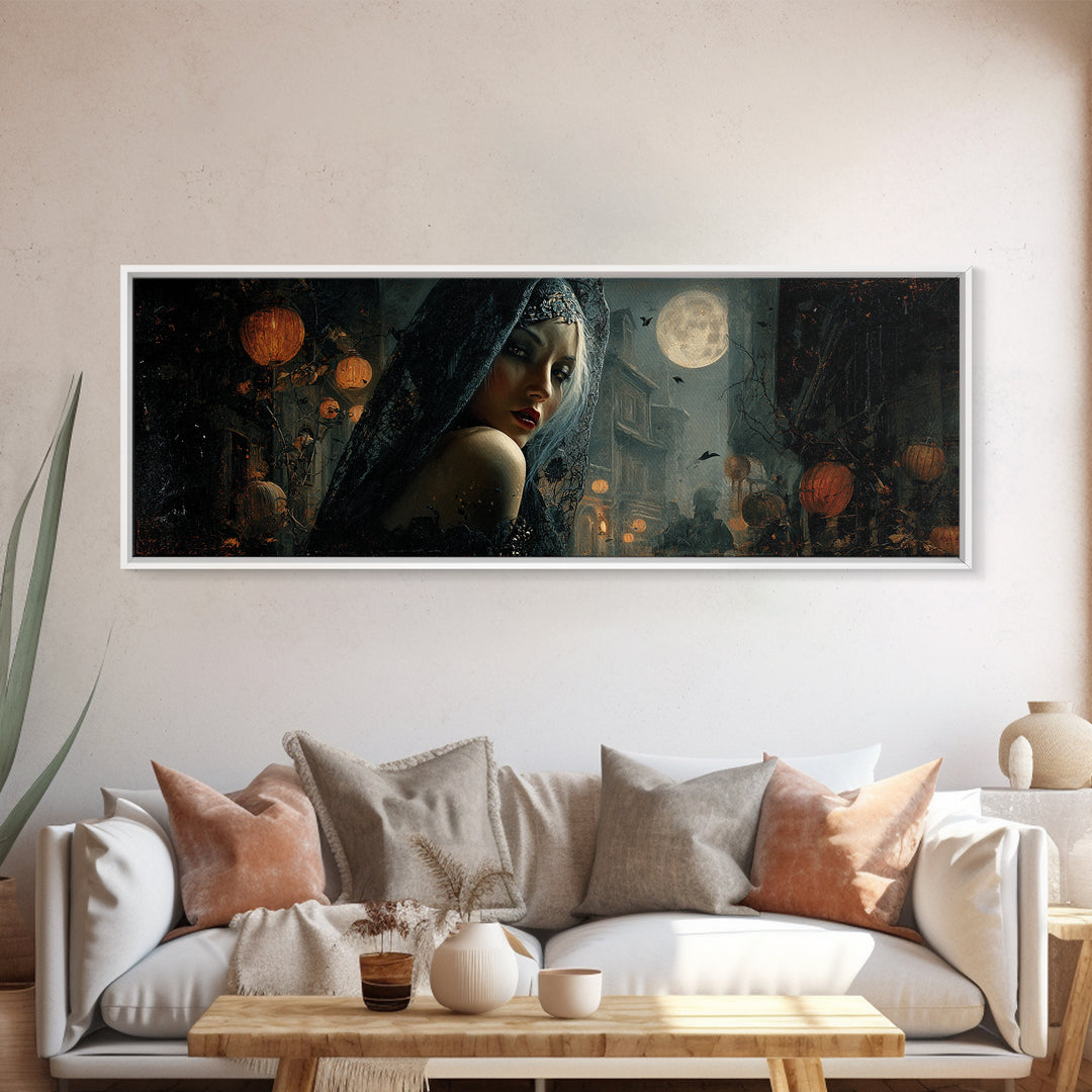 The Ash-Covered Oracle, Extra Wide Wall Art, Spooky Home Decor, Canvas Print, Halloween Wall Decor, Gothic Home Decor, Halloween Wall Art