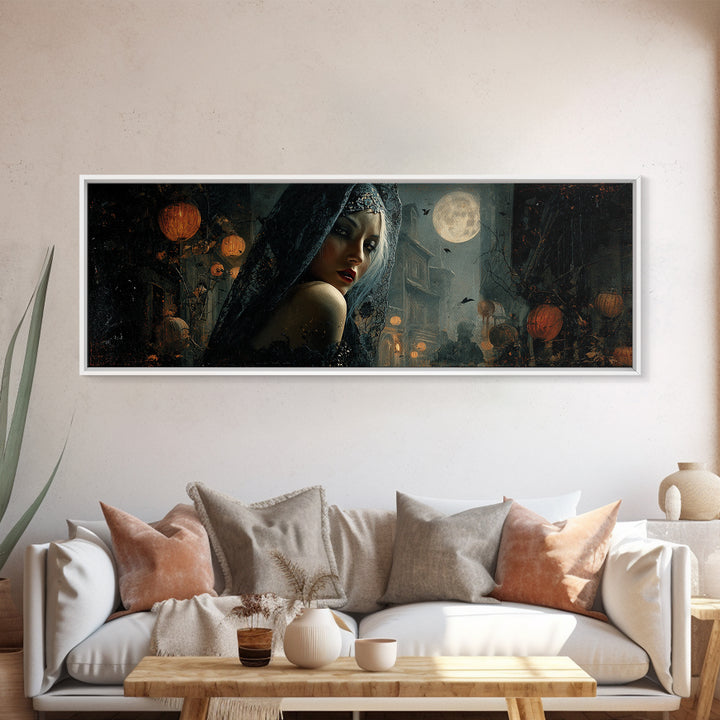 The Ash-Covered Oracle, Extra Wide Wall Art, Spooky Home Decor, Canvas Print, Halloween Wall Decor, Gothic Home Decor, Halloween Wall Art