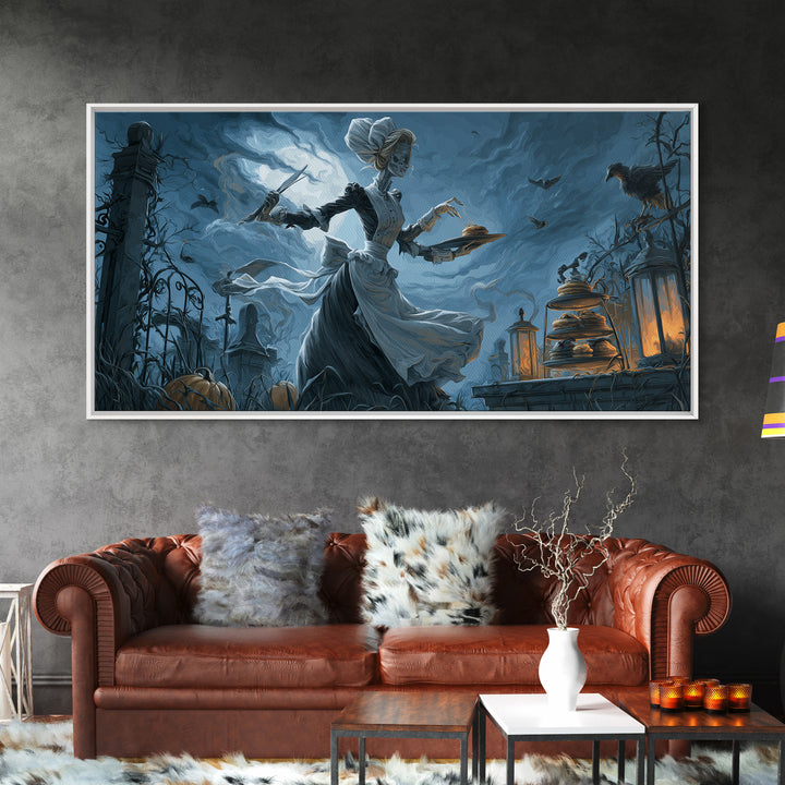 The Ghost Bakery, Wide Panoramic Art, Dark Fantasy Wall Art, Canvas Print, Halloween Wall Decor, Gothic Home Decor, Macabre Wall Art