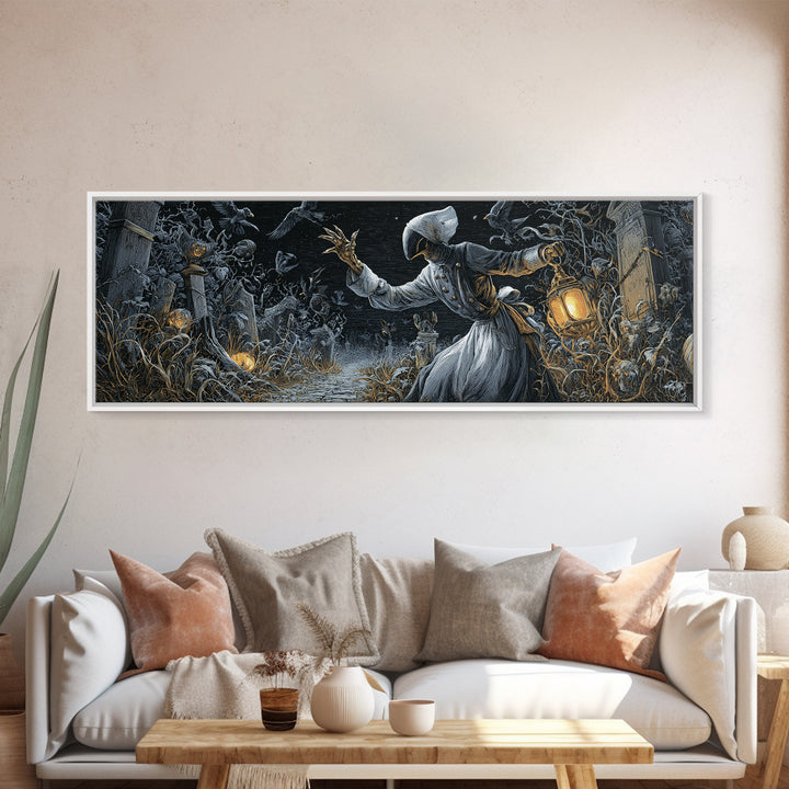 The Ghost Bakery, Extra Wide Wall Art, Spooky Home Decor, Canvas Print, Halloween Wall Decor, Gothic Home Decor, Seasonal Home Decor