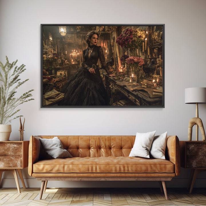 The Vampire Florist, Landscape Wall Art, Dark Fantasy Wall Art, Canvas Print, Halloween Wall Decor, Gothic Home Decor