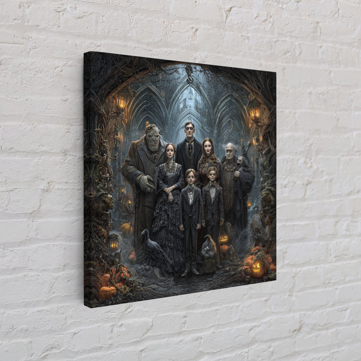 The Monster Family Portrait, Square Wall Art, Gothic Horror Wall Art, Framed Canvas Print, Halloween Wall Decor, Gothic Home Decor