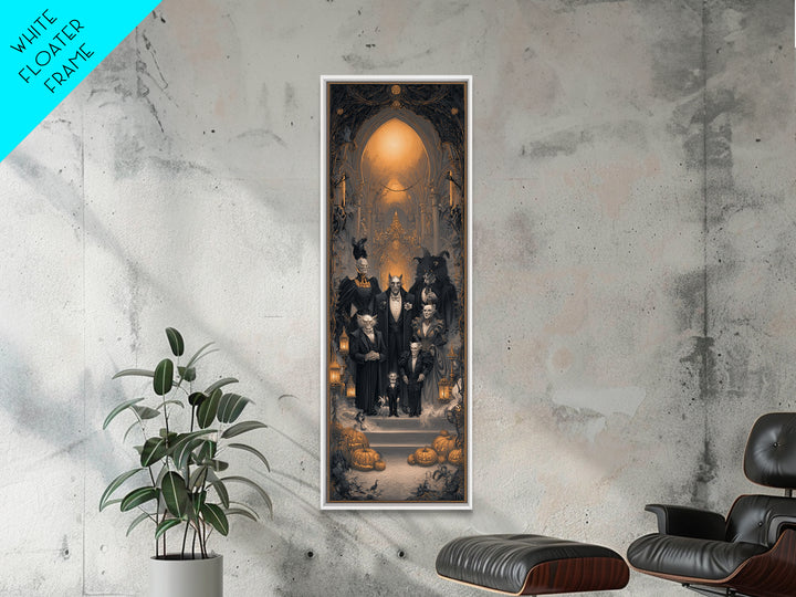 The Monster Family Portrait, Tall Narrow Wall Art, Spooky Home Decor, Canvas Print, Halloween Wall Decor, Gothic Home Decor