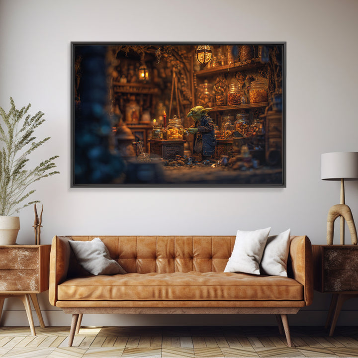 The Goblin Candy Shop, Landscape Wall Art, Haunted Gothic Art, Framed Canvas Print, Halloween Wall Decor, Gothic Home Decor