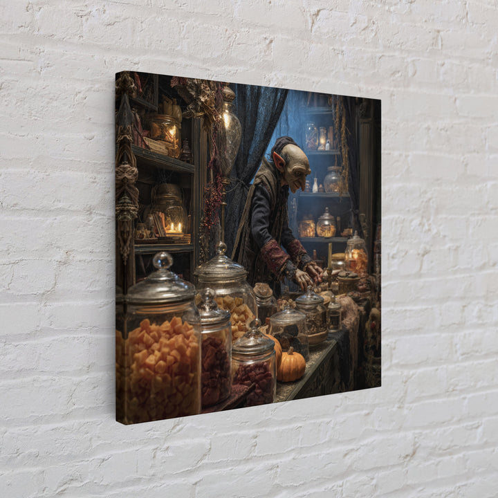 The Goblin Candy Shop, Square Wall Art, Spooky Home Decor, Canvas Print, Halloween Wall Decor, Gothic Home Decor, Collectible Wall Decor