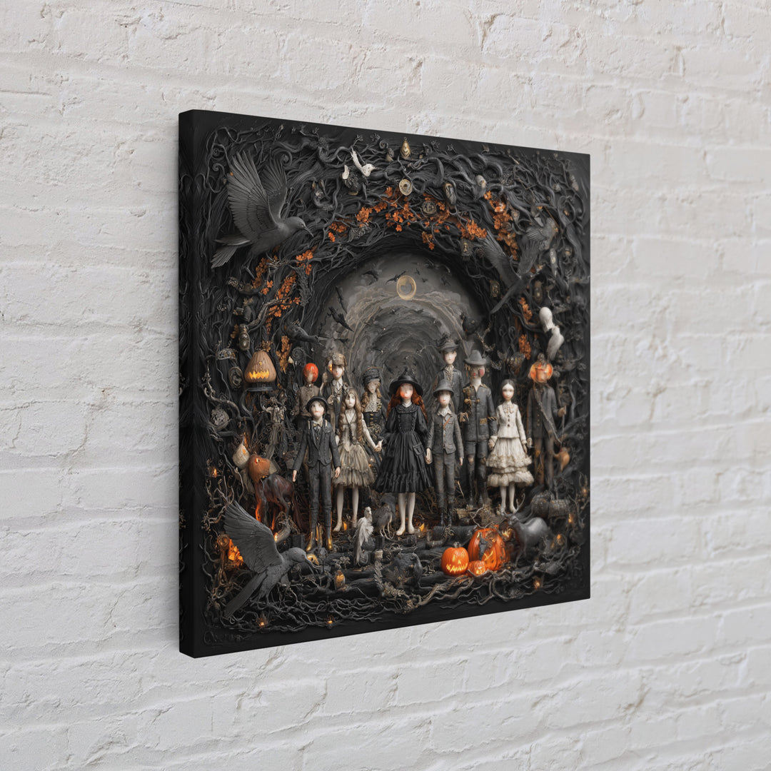 The Haunted Toy Parade, Square Wall Art, Dark Fantasy Wall Art, Canvas Print, Halloween Wall Decor, Gothic Home Decor, Spooky Wall Decor