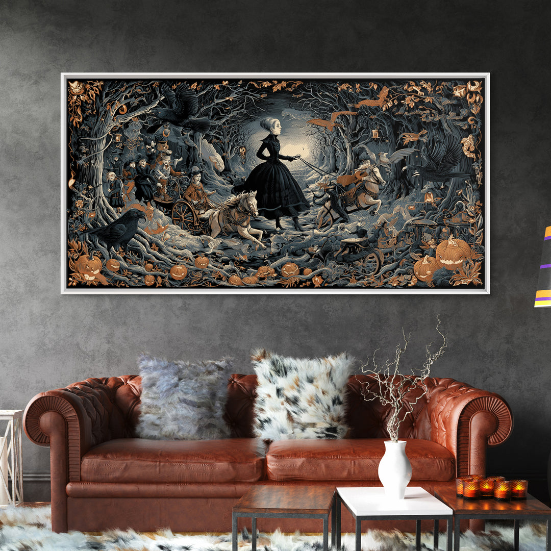 The Haunted Toy Parade, Wide Panoramic Art, Spooky Home Decor, Canvas Print, Halloween Wall Decor, Gothic Home Decor, Spooky Wall Decor