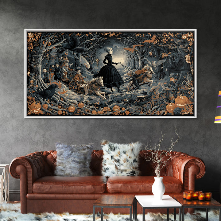 The Haunted Toy Parade, Wide Panoramic Art, Spooky Home Decor, Canvas Print, Halloween Wall Decor, Gothic Home Decor, Spooky Wall Decor
