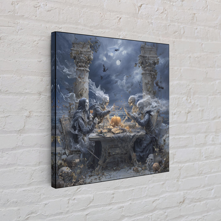 The Ghost Pirate Picnic, Square Wall Art, Dark Fantasy Wall Art, Canvas Print, Halloween Wall Decor, Gothic Home Decor, Spooky Wall Decor