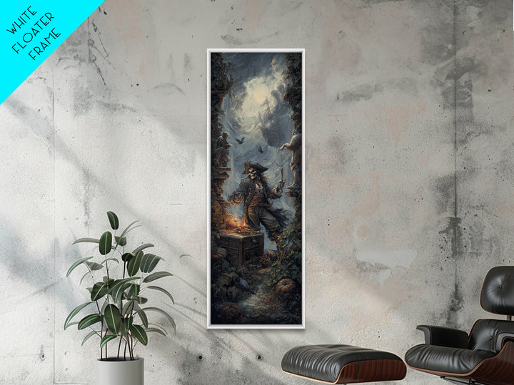The Ghost Pirate Picnic, Tall Narrow Wall Art, Dark Fantasy Wall Art, Canvas Print, Halloween Wall Decor, Gothic Home Decor
