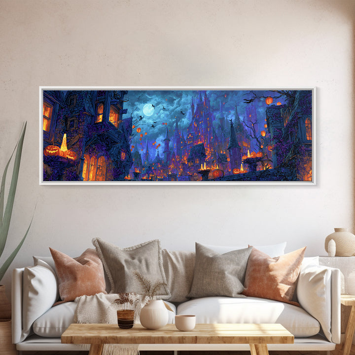 The Candy Corn Kingdom, Extra Wide Wall Art, Dark Fantasy Wall Art, Canvas Print, Halloween Wall Decor, Gothic Home Decor, Spooky Wall Decor