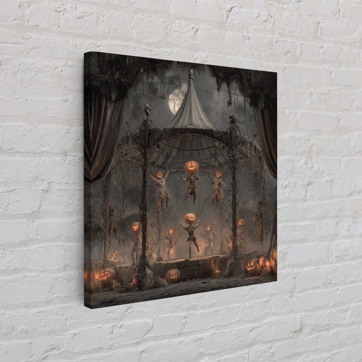 The Jack-O'-Lantern Circus, Square Wall Art, Haunted Gothic Art, Framed Canvas Print, Halloween Wall Decor, Gothic Home Decor