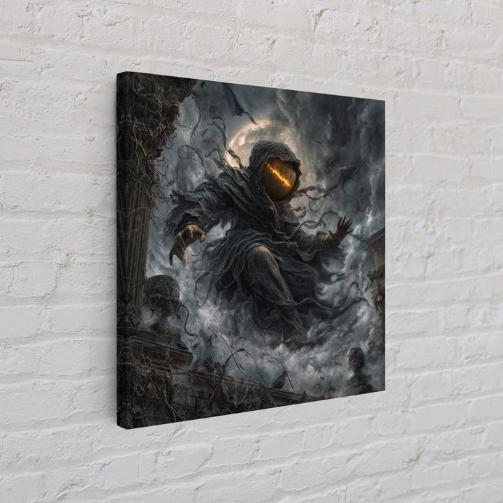 The Cosmic Pumpkin God, Square Wall Art, Macabre Wall Art, Framed Canvas Print, Halloween Wall Decor, Gothic Home Decor, Halloween Decor