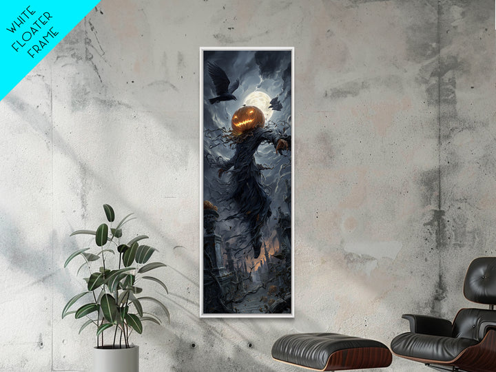 The Cosmic Pumpkin God, Tall Narrow Wall Art, Dark Fantasy Wall Art, Canvas Print, Halloween Wall Decor, Gothic Home Decor