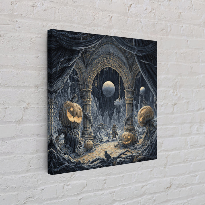 The Alien Pumpkin Patch, Square Wall Art, Dark Halloween Decor, Canvas Print, Halloween Wall Decor, Gothic Home Decor, Horror Wall Art