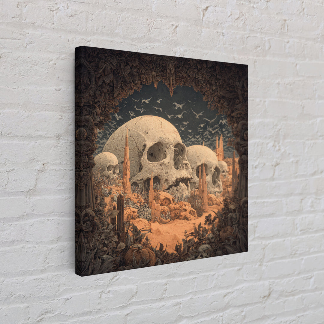 Desert Halloween, Square Wall Art, Spooky Home Decor, Canvas Print, Halloween Wall Decor, Gothic Home Decor, Spooky Wall Decor