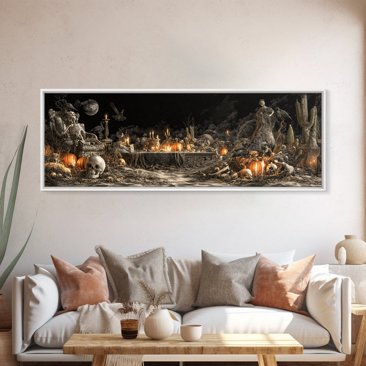 Desert Halloween, Extra Wide Wall Art, Dark Halloween Decor, Canvas Print, Halloween Wall Decor, Gothic Home Decor, Statement Wall Art