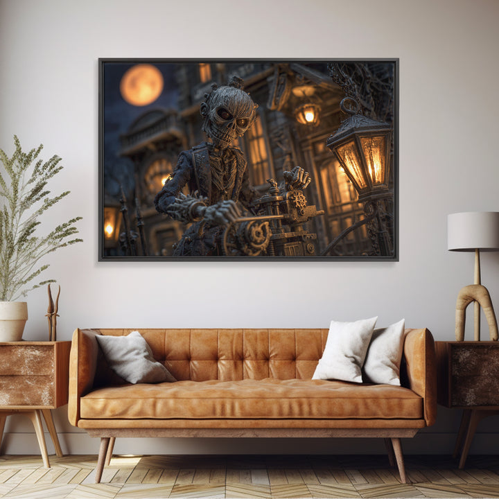 The Clockwork Haunted House, Landscape Wall Art, Dark Halloween Decor, Canvas Print, Halloween Wall Decor, Gothic Home Decor