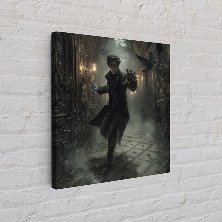 The Infinite Hallway, Square Wall Art, Haunted Gothic Art, Framed Canvas Print, Halloween Wall Decor, Gothic Home Decor, Spooky Wall Decor