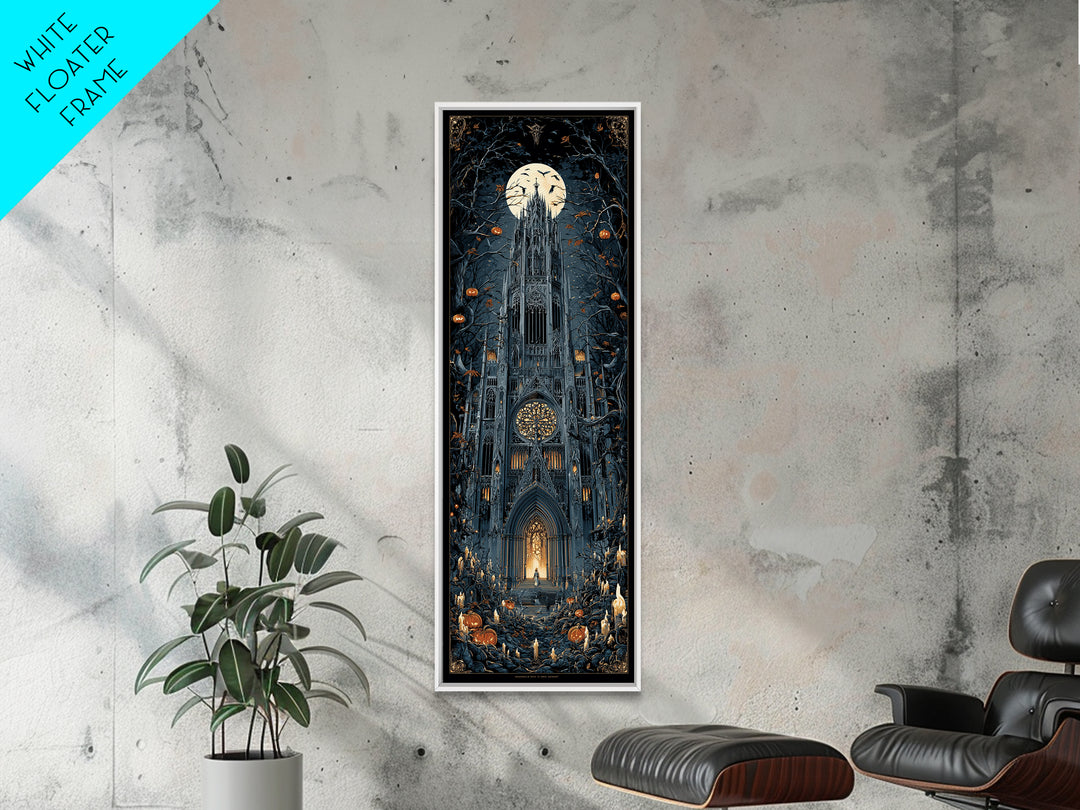 The Cathedral Of Bones, Tall Narrow Wall Art, Dark Halloween Decor, Canvas Print, Halloween Wall Decor, Gothic Home Decor, Spooky Wall Decor