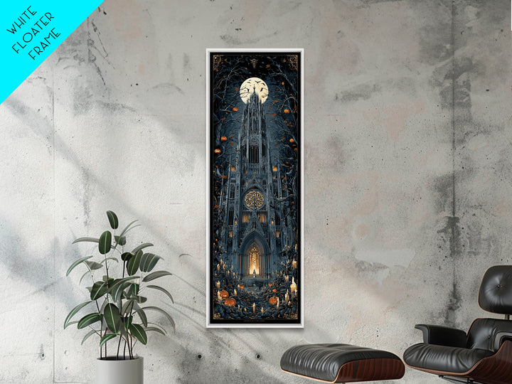 The Cathedral Of Bones, Tall Narrow Wall Art, Dark Halloween Decor, Canvas Print, Halloween Wall Decor, Gothic Home Decor, Spooky Wall Decor