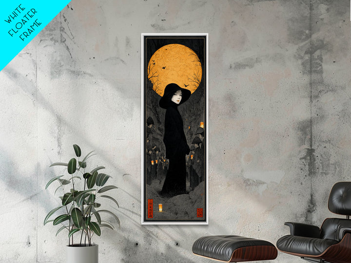 The Town Where Shadows Live, Tall Narrow Wall Art, Dark Halloween Decor, Canvas Print, Halloween Wall Decor, Gothic Home Decor