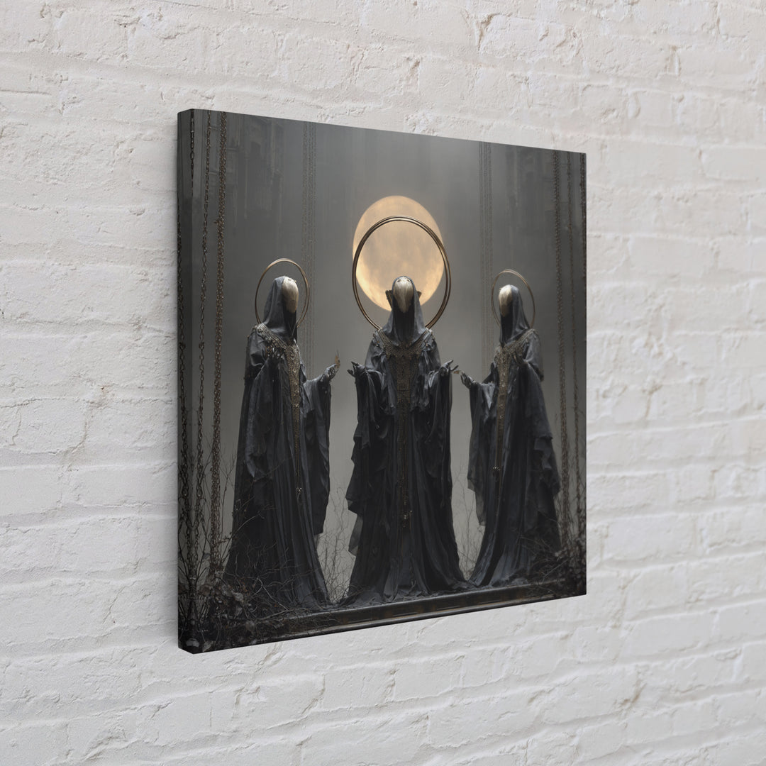 The Eclipse Summoning, Square Wall Art, Haunted Gothic Art, Framed Canvas Print, Halloween Wall Decor, Gothic Home Decor, Spooky Wall Decor