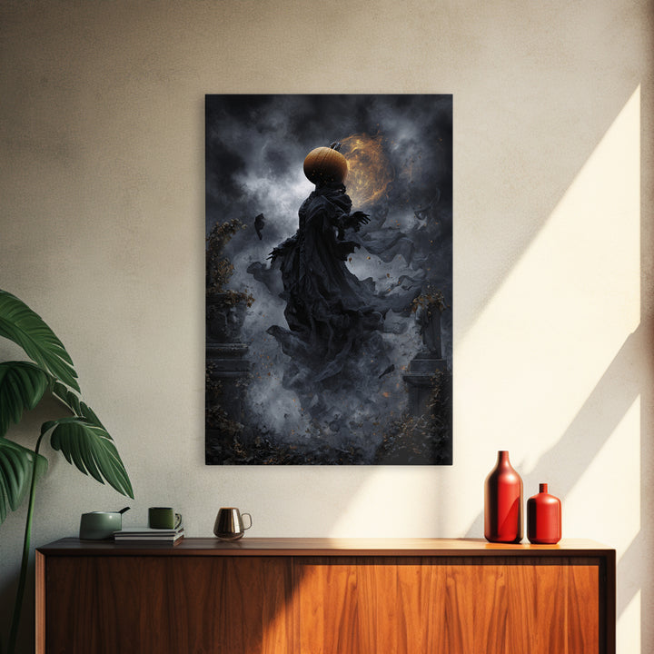 Halloween On Another Planet, Vertical Wall Art, Dark Halloween Decor, Canvas Print, Halloween Wall Decor, Gothic Home Decor