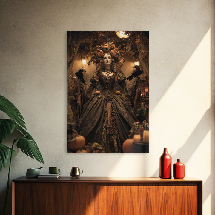 The Personification Of October, Vertical Wall Art, Dark Halloween Decor, Canvas Print, Halloween Wall Decor, Gothic Home Decor