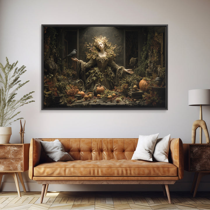 The Personification Of October, Landscape Wall Art, Haunted Gothic Art, Framed Canvas Print, Halloween Wall Decor, Gothic Home Decor