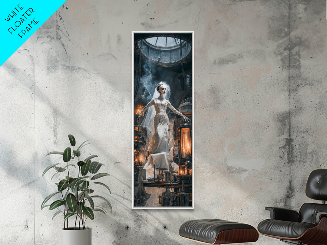 The Stitched Bride Of Thunder Hall, Tall Narrow Wall Art, Spooky Home Decor, Canvas Print, Halloween Wall Decor, Gothic Home Decor