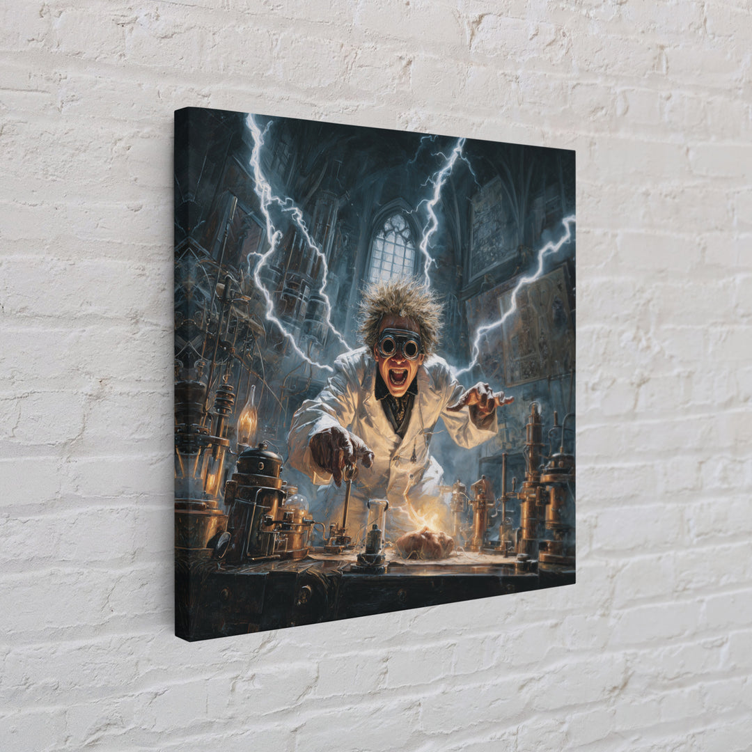 Doctor Vesper'S Resurrection Engine, Square Wall Art, Haunted Gothic Art, Framed Canvas Print, Halloween Wall Decor, Gothic Home Decor