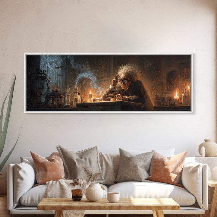 Doctor Vesper'S Resurrection Engine, Extra Wide Wall Art, Spooky Home Decor, Canvas Print, Halloween Wall Decor, Gothic Home Decor