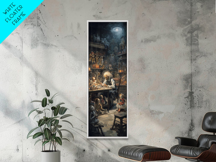 The Dollmaker Of Hollow Ward, Tall Narrow Wall Art, Dark Halloween Decor, Canvas Print, Halloween Wall Decor, Gothic Home Decor
