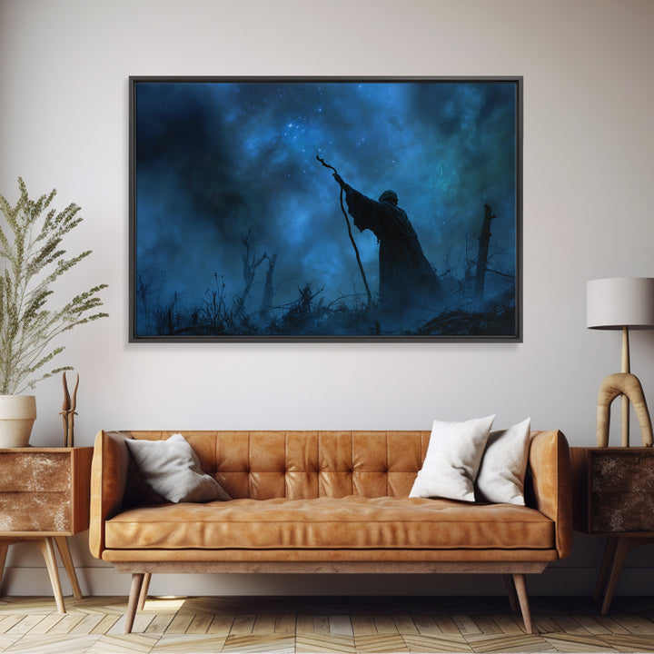 The Star-Seer Of Black Dunwich, Landscape Wall Art, Cosmic Horror Wall Art, Framed Canvas Print, Halloween Wall Decor, Gothic Home Decor