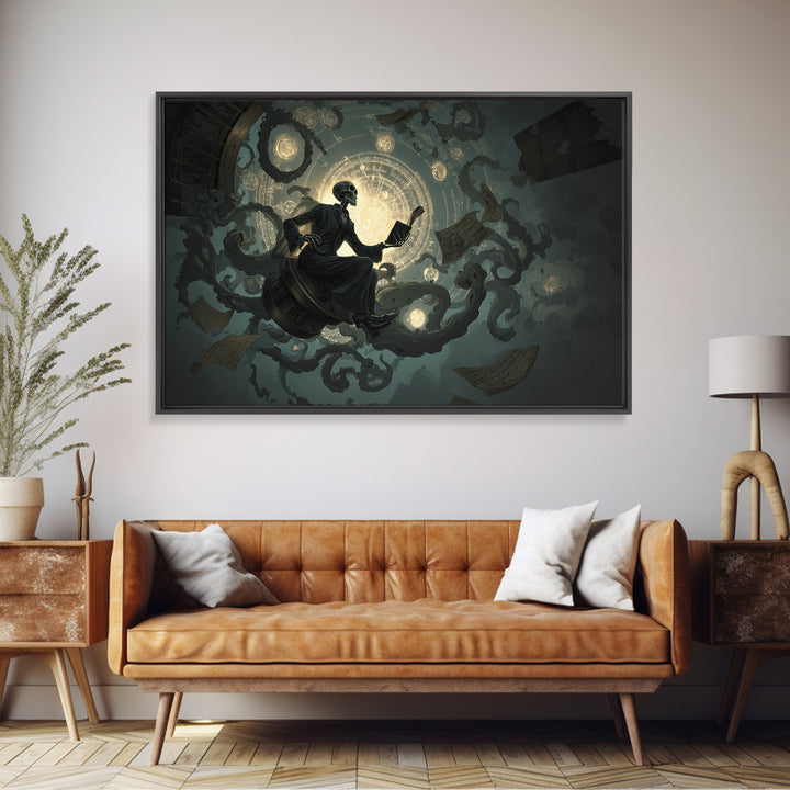 The Astronomer Of The Hollow Sky, Landscape Wall Art, Spooky Home Decor, Canvas Print, Halloween Wall Decor, Gothic Home Decor