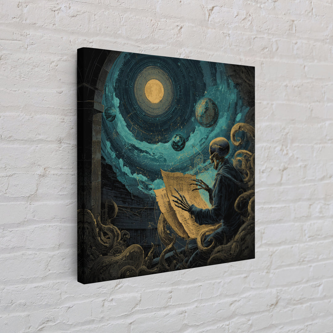 The Astronomer Of The Hollow Sky, Square Wall Art, Cosmic Horror Wall Art, Canvas Print, Halloween Wall Decor, Gothic Home Decor