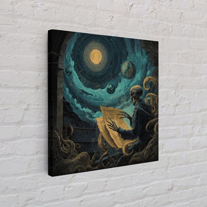 The Astronomer Of The Hollow Sky, Square Wall Art, Cosmic Horror Wall Art, Canvas Print, Halloween Wall Decor, Gothic Home Decor