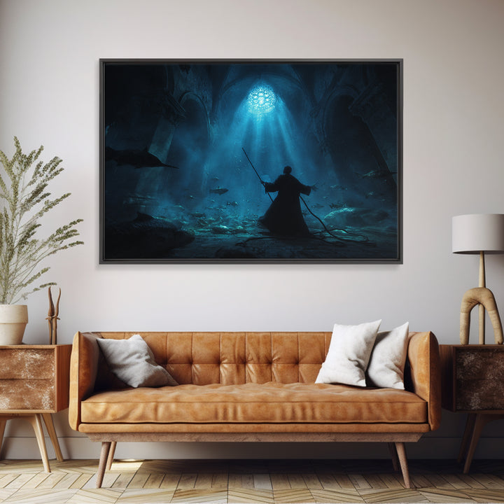 The Bellringer Of The Sunken Cathedral, Landscape Wall Art, Lovecraftian Horror Art, Canvas Print, Halloween Wall Decor, Gothic Home Decor