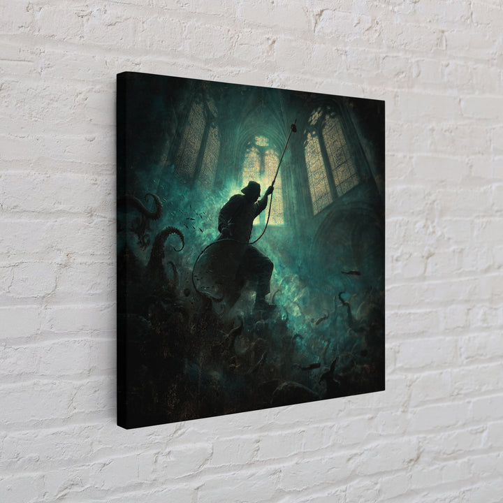 The Bellringer Of The Sunken Cathedral, Square Wall Art, Spooky Home Decor, Framed Canvas Print, Halloween Wall Decor, Gothic Home Decor