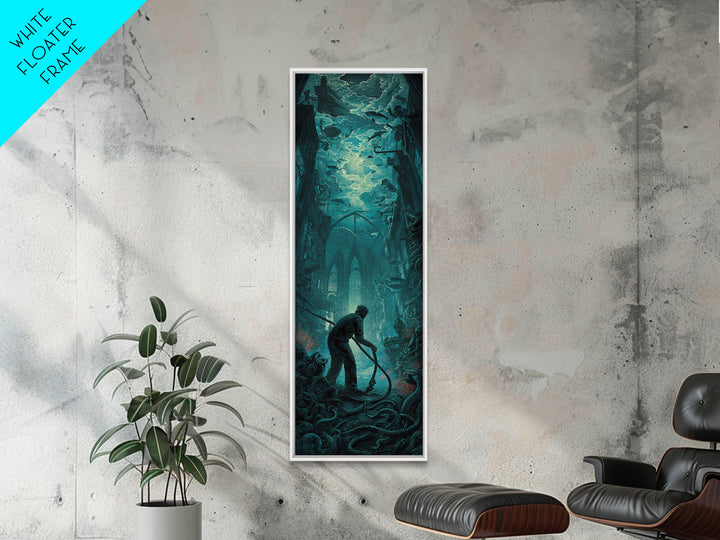 The Bellringer Of The Sunken Cathedral, Tall Narrow Wall Art, Dark Halloween Decor, Canvas Print, Halloween Wall Decor, Gothic Home Decor