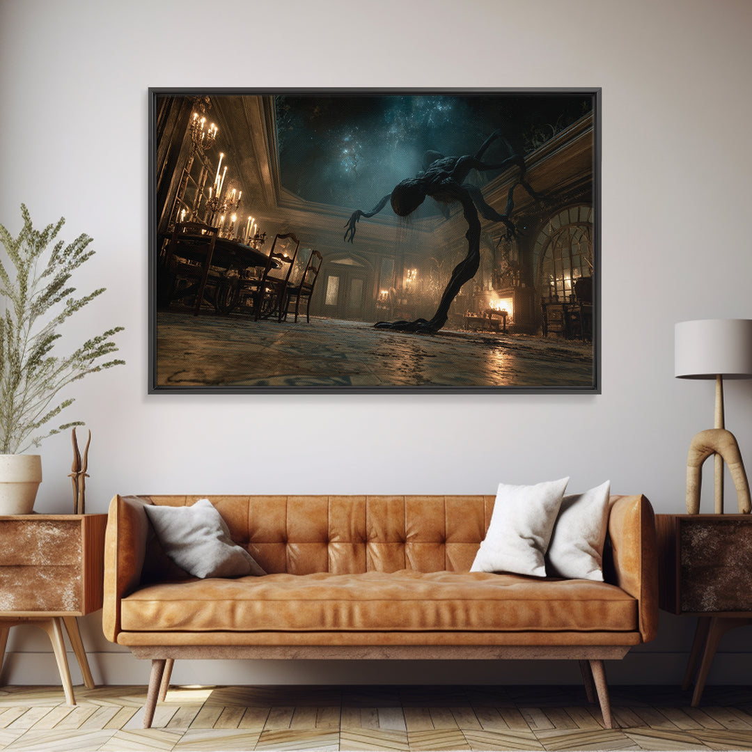 The Crawler Beneath The Floor Of Stars, Landscape Wall Art, Gothic Horror Wall Art, Canvas Print, Halloween Wall Decor, Gothic Home Decor