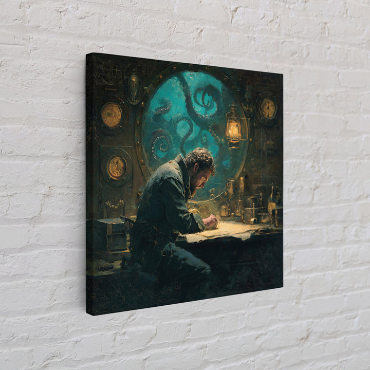 The Mapmaker Of Impossible Shores, Square Wall Art, Cosmic Horror Wall Art, Canvas Print, Halloween Wall Decor, Gothic Home Decor