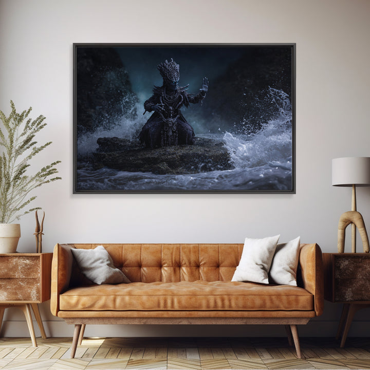 The Keeper Of The Black Reef Key, Landscape Wall Art, Spooky Home Decor, Canvas Print, Halloween Wall Decor, Gothic Home Decor