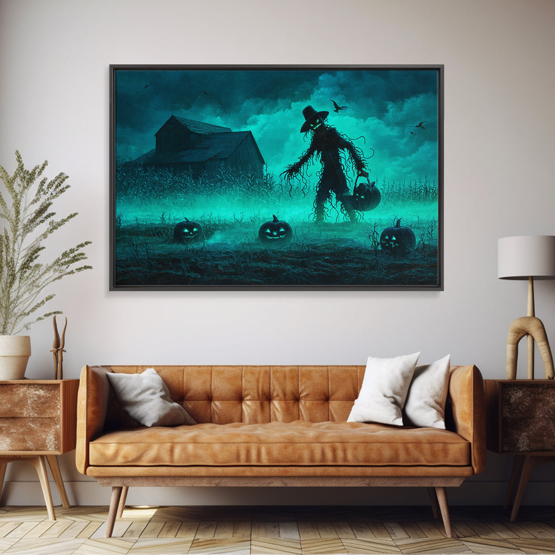 The Harvest Of The Eldritch Field, Landscape Wall Art, Dark Halloween Decor, Framed Canvas Print, Halloween Wall Decor, Gothic Home Decor