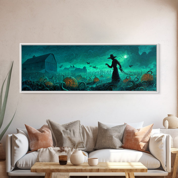 The Harvest Of The Eldritch Field, Extra Wide Wall Art, Macabre Wall Art, Canvas Print, Halloween Wall Decor, Gothic Home Decor