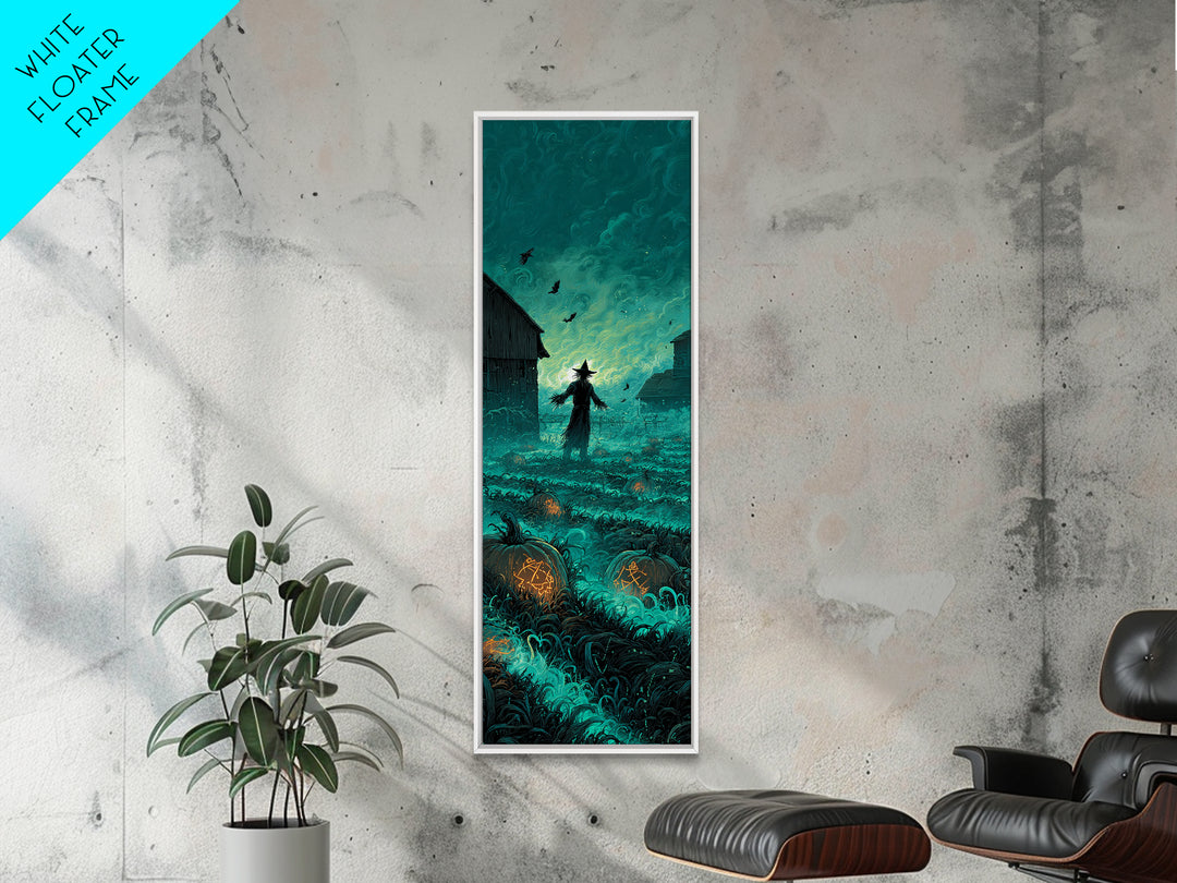 The Harvest Of The Eldritch Field, Tall Narrow Wall Art, Cosmic Horror Wall Art, Framed Canvas Print, Halloween Wall Decor