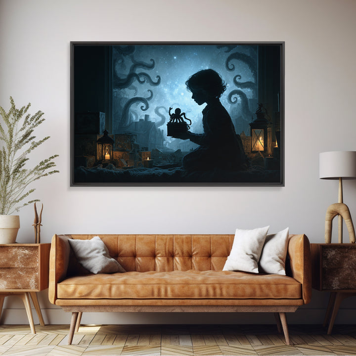 The Child Who Caught A Moon-Spawn, Landscape Wall Art, Haunted Gothic Art, Canvas Print, Halloween Wall Decor, Gothic Home Decor